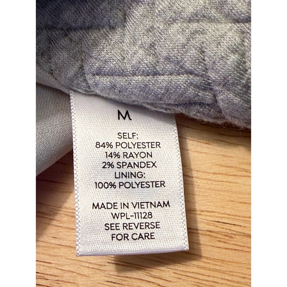 Westport‎ Quilted Open Front Long Sleeve Cardigan Sweater Light Gray Women's M - Picture 7 of 8